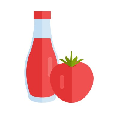 Şişe sos düz tasarım vektör çizim ile