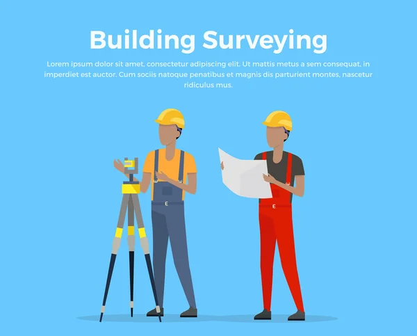 Building surveying vector illustratie — Stockvector