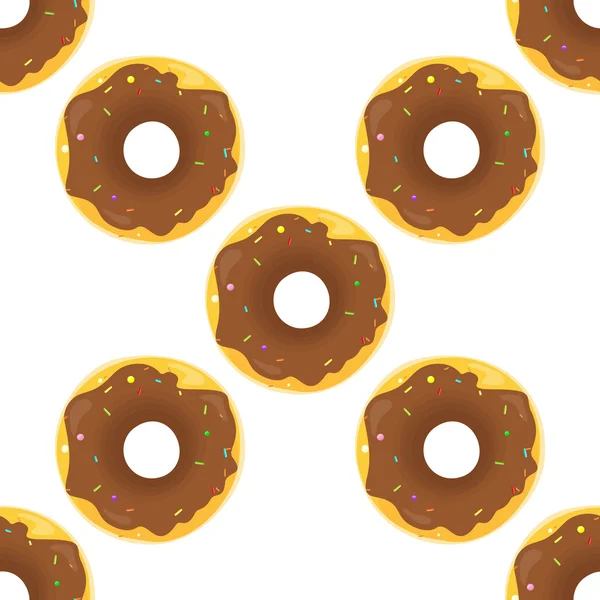 Donut patrón de textura de fondo sin costuras — Vector de stock