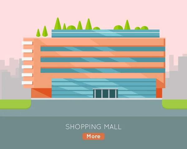 Modelo de Shopping Center Web em Design Plano . — Vetor de Stock