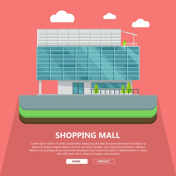 Plantilla Web del centro comercial en diseño plano — Vector de stock