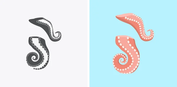 Sliced Octopus Tentacles Variations Illustration — Stock Vector