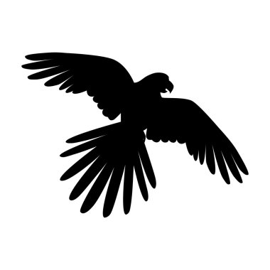 Uçan Ara papağan düz tasarım vektör çizim