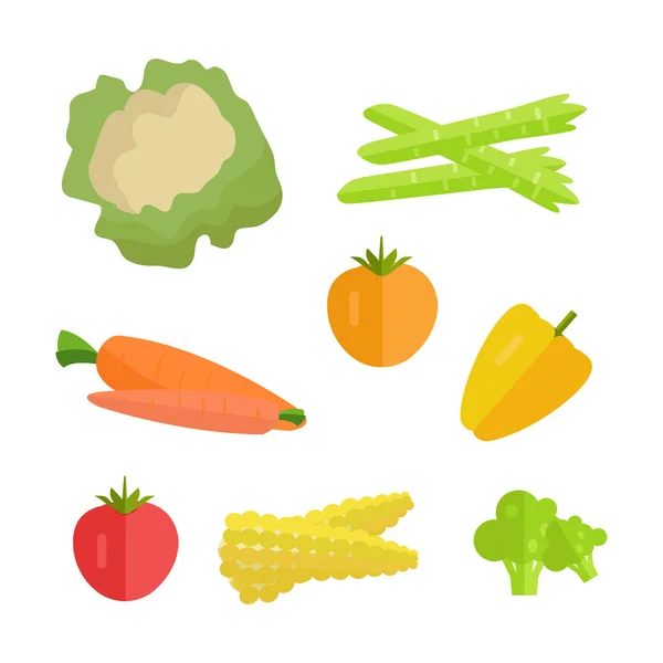 Serie di verdure vettoriale illustrazione . — Vettoriale Stock