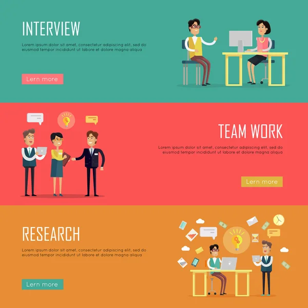 Social Teamwork Concept. Modèle de conception de site Web — Image vectorielle