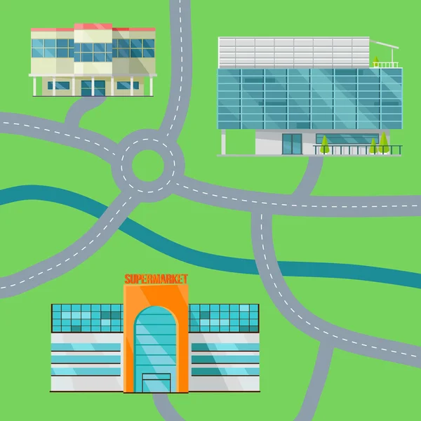 Shopping Center Konzept Karte Vektor Illustration. — Stockvektor