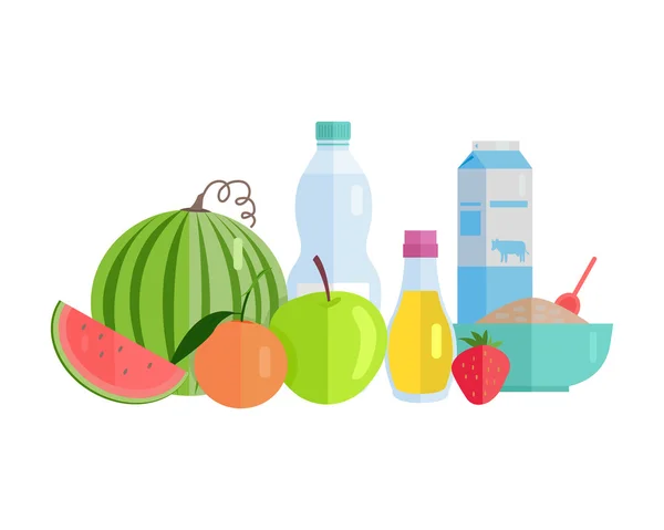 Illustration de concept alimentaire dans la conception de style plat . — Image vectorielle