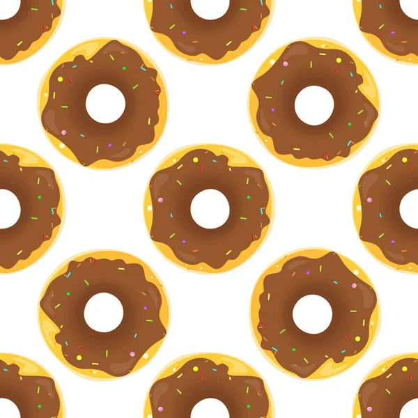 도넛 완벽 한 배경 텍스처 패턴 — 스톡 벡터