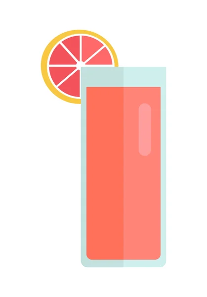 Glas mit Grapefruit Drink Vektor Illustration. — Stockvektor