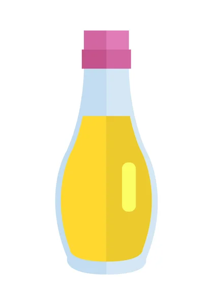 Bottle with Oil Flat Design Vector Illustration. — Stock Vector