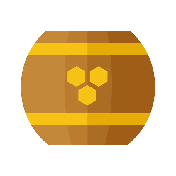 Wooden Barrel with Honey Vector Illustration. — 스톡 벡터