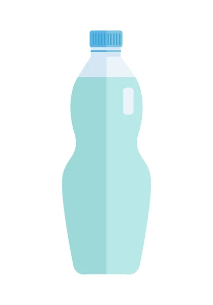 달콤한 파란색 음료와 유리 또는 플라스틱 병. — 스톡 벡터