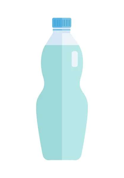 Glass or Plastic Bottle with Sweet Blue Beverage. — Stock Vector