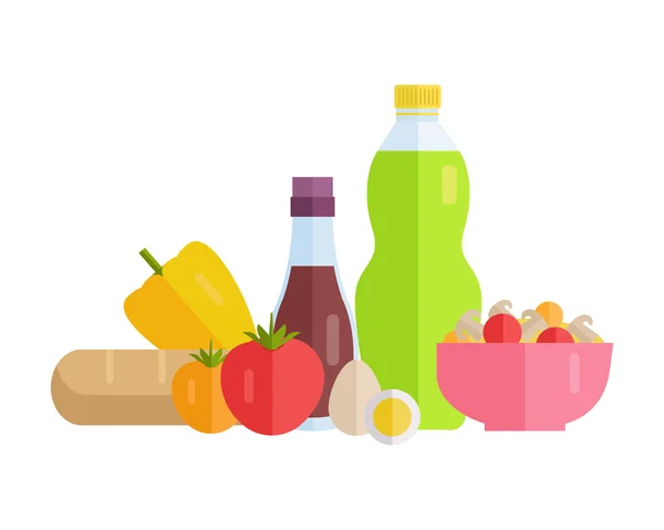 Illustration de concept alimentaire dans la conception de style plat . — Image vectorielle