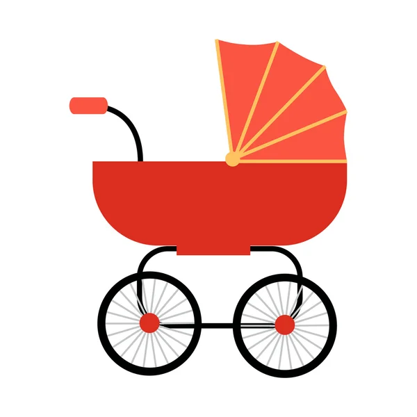 Classic Baby Carriage Vector in Flat Design. — Stock Vector