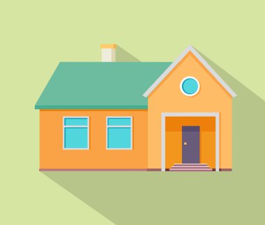 Teras afiş Poster şablonu ile mutlu ev.