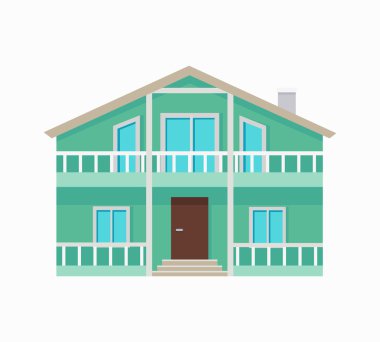 Yeşil Renklerde Teraslı Konut Cottage