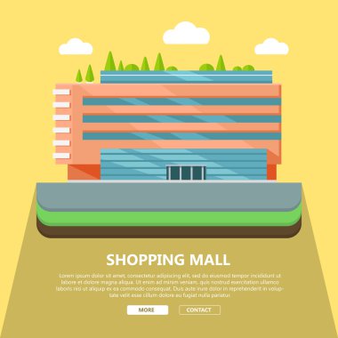 Shopping Mall Web Template in Flat Design clipart