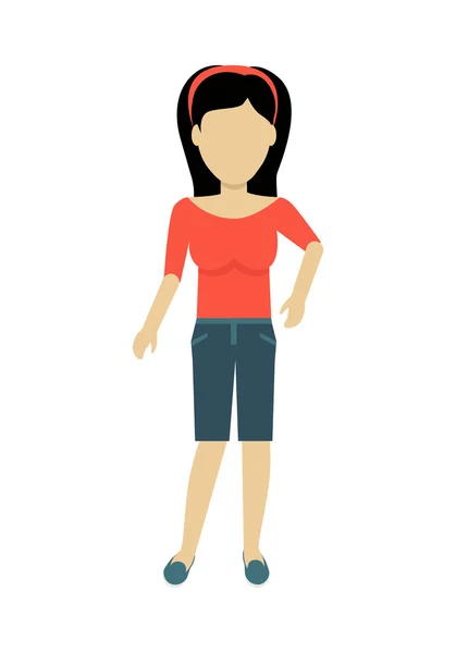 Modèle de personnage de femme Illustration vectorielle . — Image vectorielle