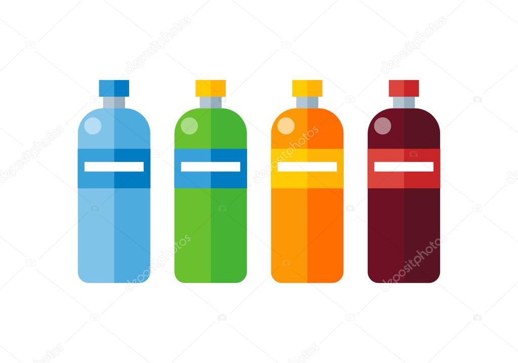Bottiglie Di Plastica Colorate Diverse Vettoriali Stock C Robuart 118272236