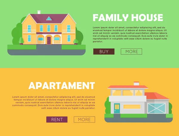 Concepto de Casa Familiar. Moderno concepto de apartamento . — Archivo Imágenes Vectoriales