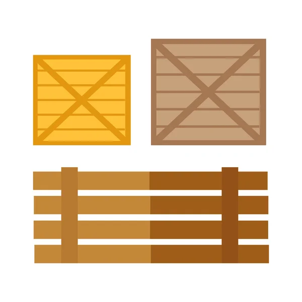 Wooden Boxes Vector Illustration in Flat Design. — Wektor stockowy