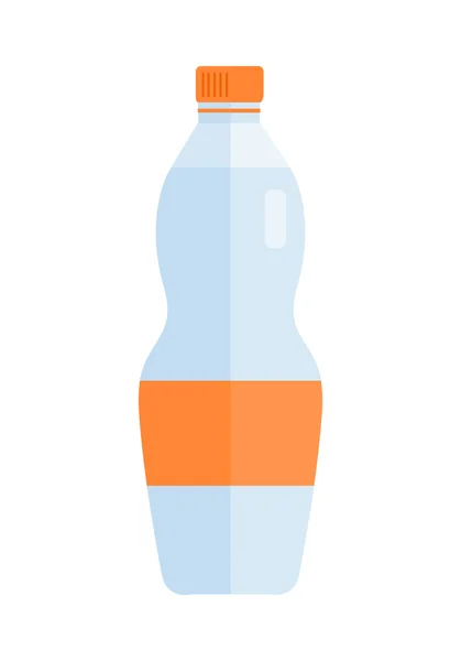 Glazen of plastic fles met water of drank. — Stockvector