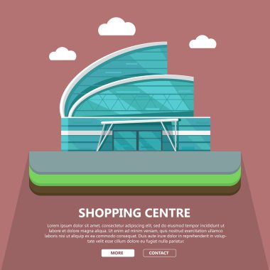 Shopping Centre Web Template in Flat Design. clipart