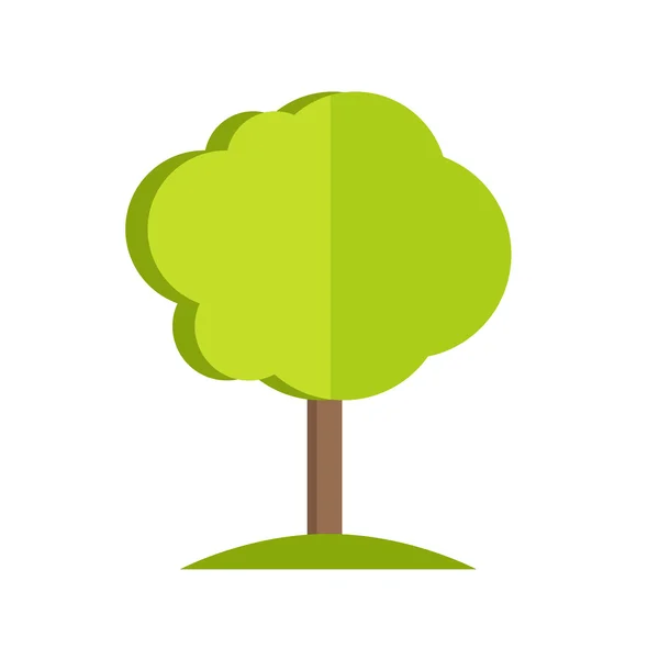 Ilustración de vector de árbol en diseño de estilo plano . — Vector de stock