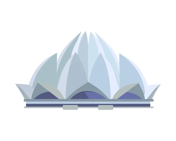 Lotus Temple Illustration in Flat Design.