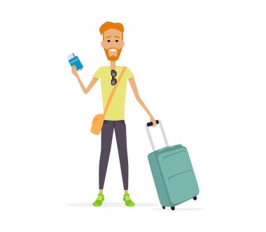 Bagaj konsept illüstrasyon ile seyahat