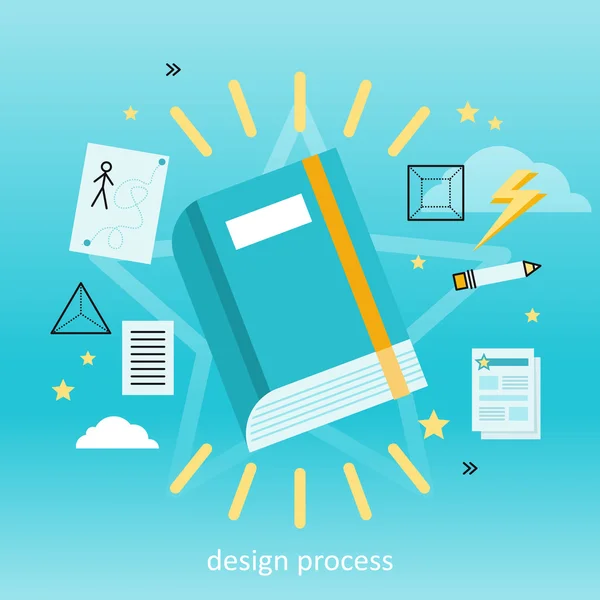 Conceito de processo de design — Vetor de Stock