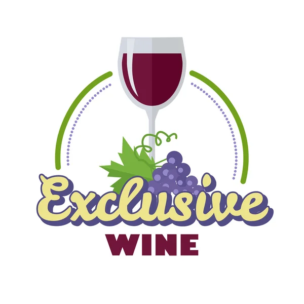 Logotipo exclusivo del vino Icono Símbolo de Elite Drink — Vector de stock