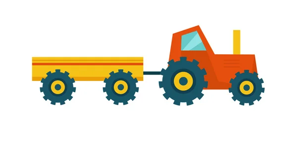 Tractor with Trailer Vector Illustration. — Stock Vector