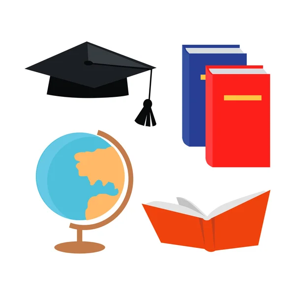 Set of Education Accessoires Icons Isolated — Stock Vector
