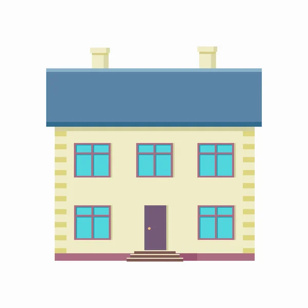 Casa feliz con plantilla de póster de bandera de terraza . — Vector de stock