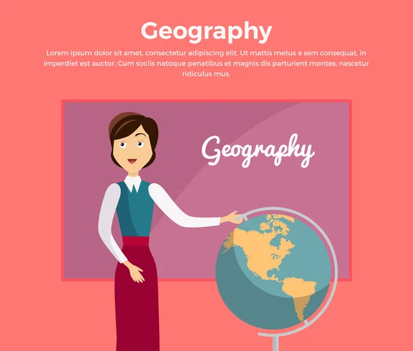 Subject of Geography Education Conceptual Banner — Stock Vector