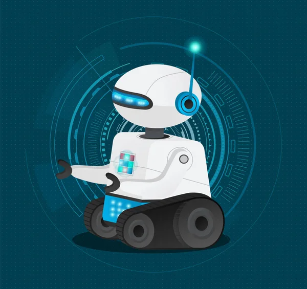 Intelligente robot scifi con intelligenza artificiale. Modello scientifico di androide per test tecnologici — Vettoriale Stock