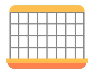 Hayvanları taşımak için turuncu metal tel veteriner kafesi. Hayvanların taşıyıcısı, bakımı. Düz Çizim