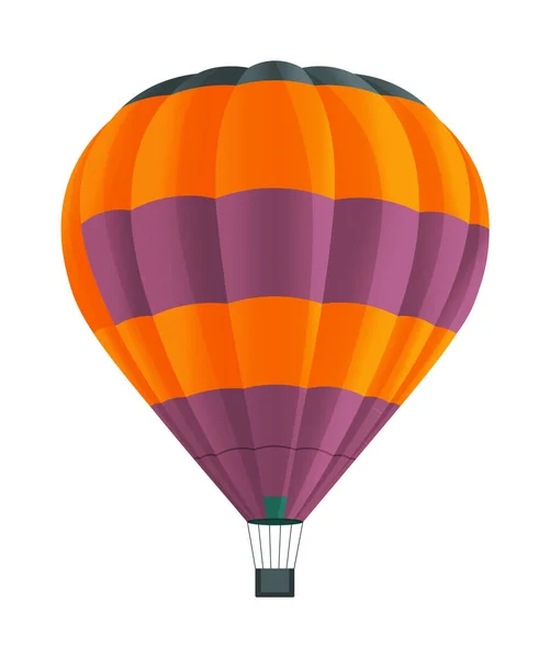 Färgglada varmluftsballong isolerad på vit bakgrund vektor illustration. Flygplan som används för att flyga gas — Stock vektor