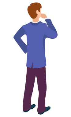 Geçmişe Bakış Erkek Karakteri İş Düşünüyor