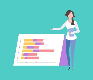 Bilgi Üzerine Gösterilen Kağıt Tahta Kadın İstatistikleri