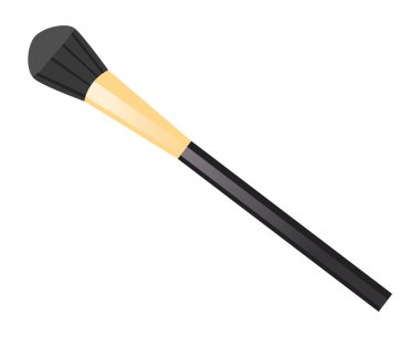 Beyaz makyaj fırçasında, toz veya göz farı için fırçayla izole edilmiş, kozmetik vize aleti.