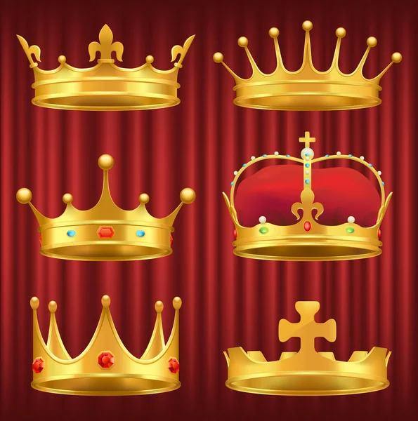 Set of Royal Crowns, Tiaras and Diadems Vector Vector Graphics