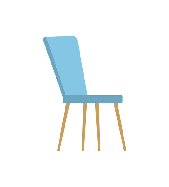 Icône isolée de siège de chaise bleue de pièce de mobilier — Image vectorielle