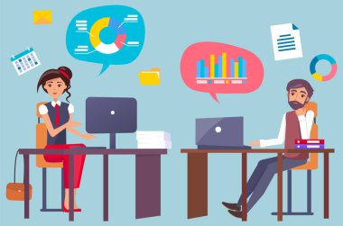 Masaüstleri, Grafikleri ve Grafikleri Ofis İşçileri