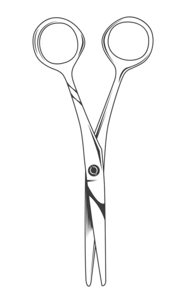 Symbol nożyczek na białym tle. Otworzył nożyczki do strzyżenia włosów. Ikona logo fryzjera — Wektor stockowy