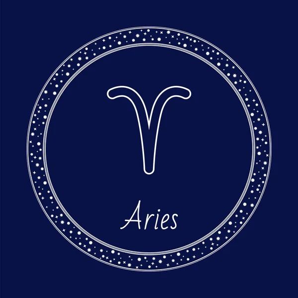 Tarjeta del horóscopo del zodíaco Aries Astronomía Signo Vector — Vector de stock