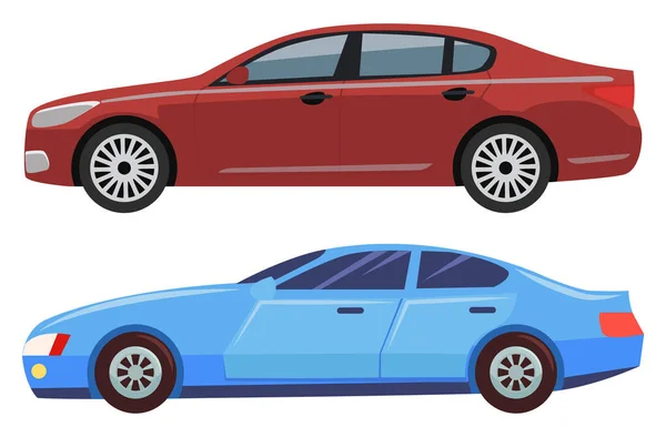 Transporte urbano, Modelos de coches Vehículos Automóvil — Vector de stock