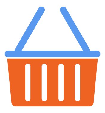 Mavi Saplı Turuncu Market Sepeti